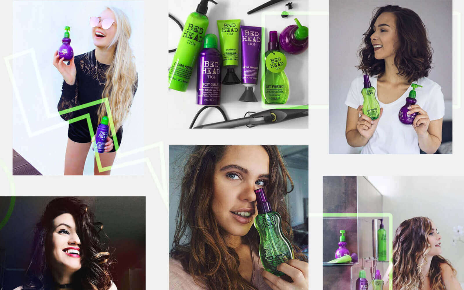 TIGI Bed Head — 360° Kampagne: POS, Landingpage und Kampagnen-Visuals