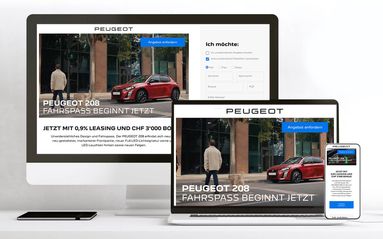 Peugeot 208 Kampagnen-Screens